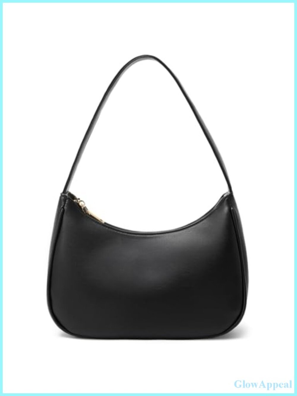 Faux Leather Hobo Shoulder Bag with Zipper Closure Women's Handbag Purse